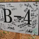 ブロックプラカードに寄書 2013年南相馬市鎮魂復興市民植樹祭