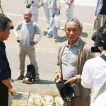 参加した西村まさ彦さんは快く取材にも応じてくれました 宮城県岩沼市千年希望の丘植樹祭2014