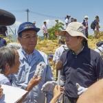 細川護熙理事長(元首相)インタビューにも積極的 宮城県岩沼市千年希望の丘植樹祭2015