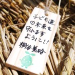 木札に込められた願い・植樹に参加してくれた桐谷美玲さん 宮城県岩沼市千年希望の丘植樹祭2013